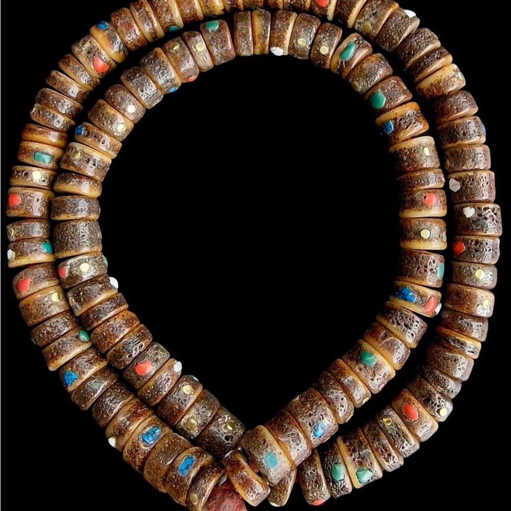 Real Antique Lama Kapala Mala